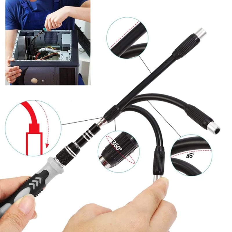 115-in-1 Magnetic Screwdriver Set | 98 Bits & 17 Precision Tools | Chrome Vanadium Steel Case with Extension Rod 2