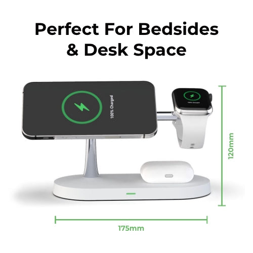 4-in-1 Wireless Charging Station | 15W Fast Charging for Phone, Watch & Earbuds | Magnetic Alignment with Touch LED Base 8