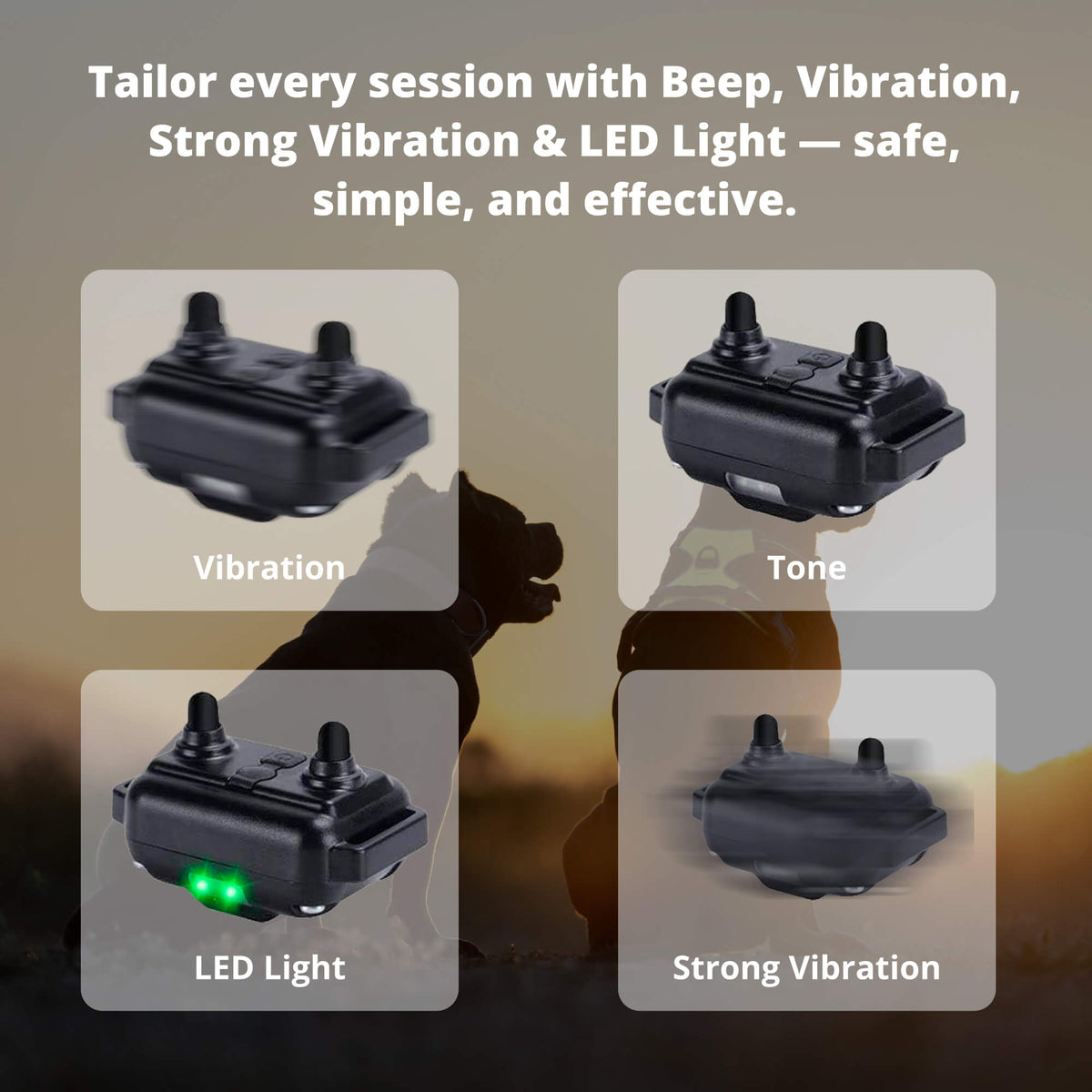 Rechargeable Dog Training Collar | Waterproof with Long-Range Remote Control | Adjustable Beep, Vibration & Static Modes 10