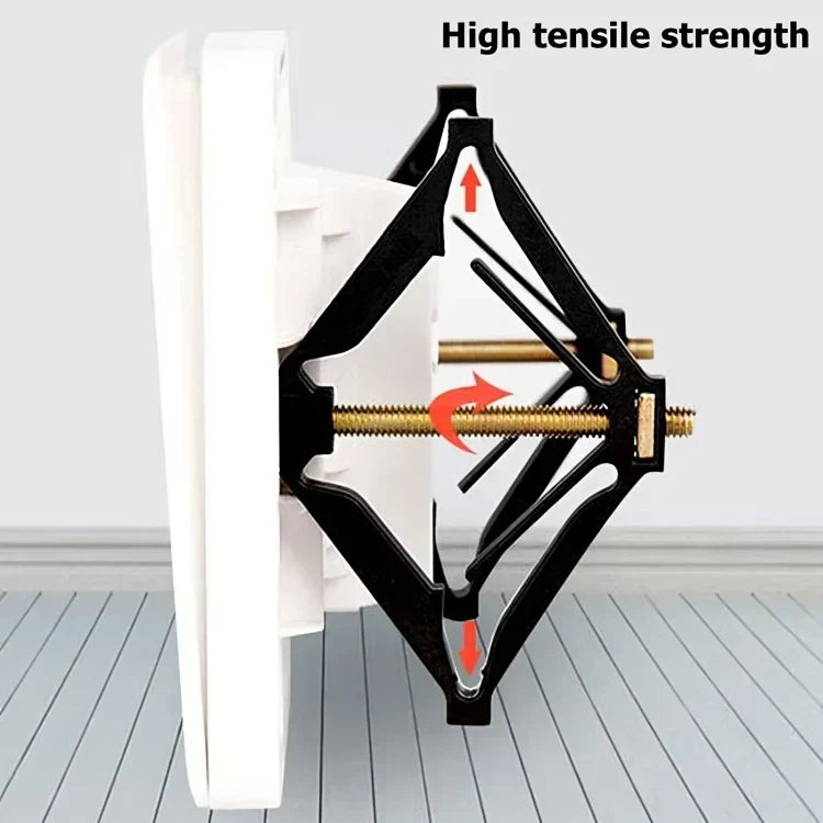 Flush Mount Box Repair Bracket Nylon 66 | Adjustable Multi-Point Support, Screw Feet | Stops Wobbling, Set of 10 with Screws 4