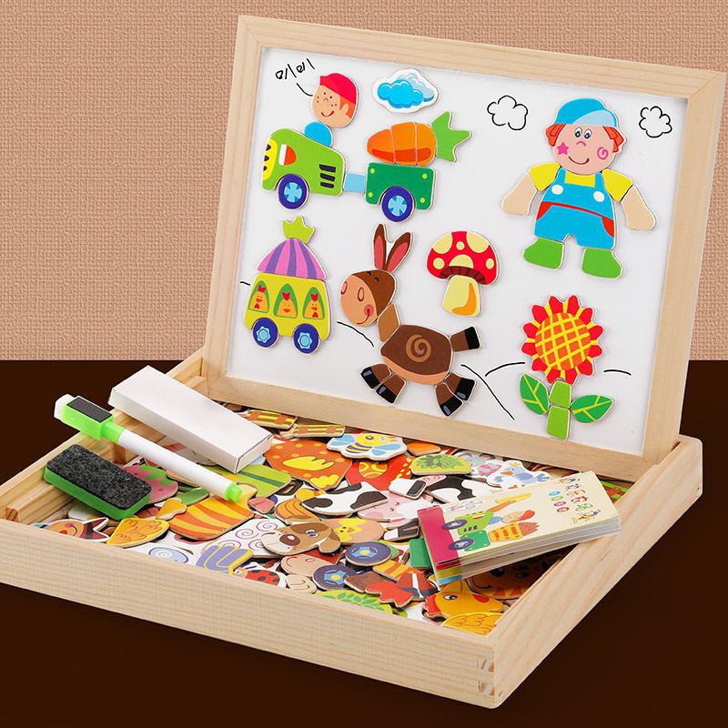 Double-Sided Magnetic Drawing Board Wooden | Whiteboard & Chalkboard in One | Portable, Non-Toxic Kids Art Board 4