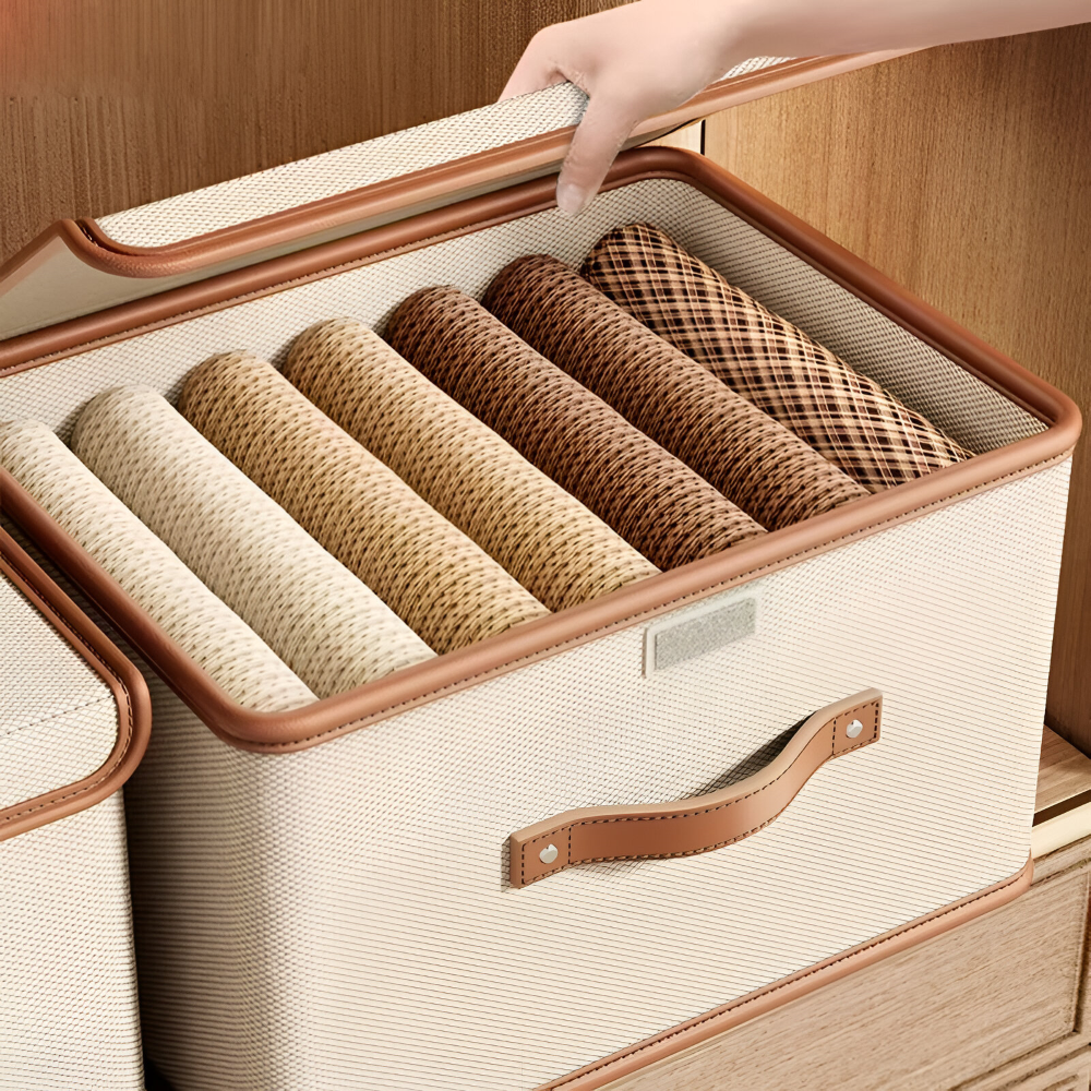 Foldable Storage Box Lid Oxford Fabric Household with Carry Handles 8