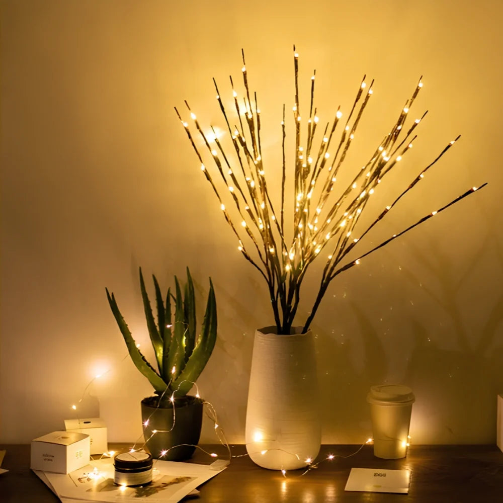 LED Branch Lights Plastic | Bendable Twigs, 20 LEDs, Battery-Powered | Flexible Décor Lighting for Home or Office 11