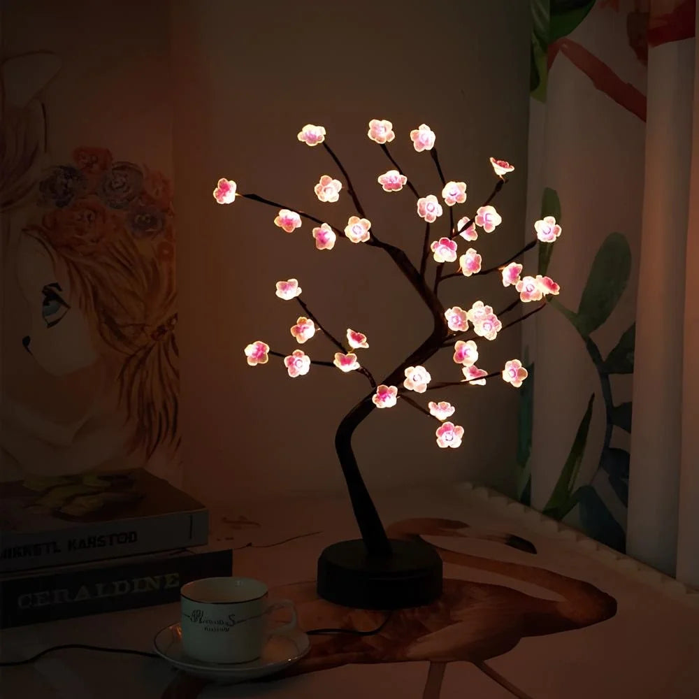 LED Blossom Branch Light 50 cm Tall | Bendable Wire Branches, 72 Warm White LEDs | USB or 3 x AA Battery Powered, Touch Switch 9