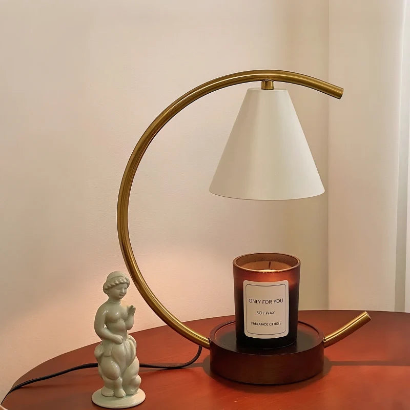 Wax Warmer Lamp Wood and Iron | Dimmable Light with Timer Function | Flameless Fragrance Diffuser for Home Decor 7