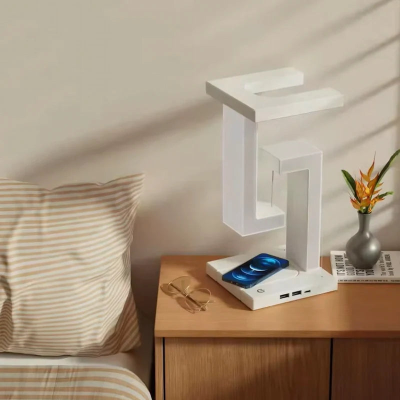 Levitating Lamp Wireless Charger | Zone Lighting LED, 350 Lumen | Wired & Wireless Charging, Touch Control, USB Powered 3