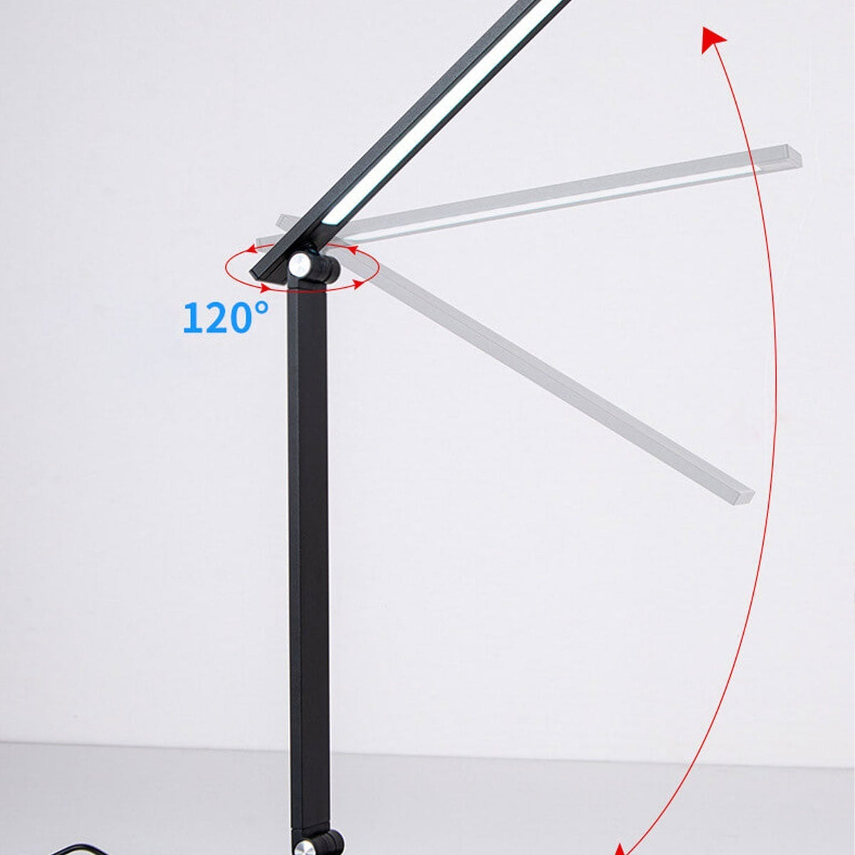 Foldable LED Desk Lamp Aluminium | Touch Dimmer, USB Powered | Adjustable Folding Arm, 700 Lumens, Black or White 6