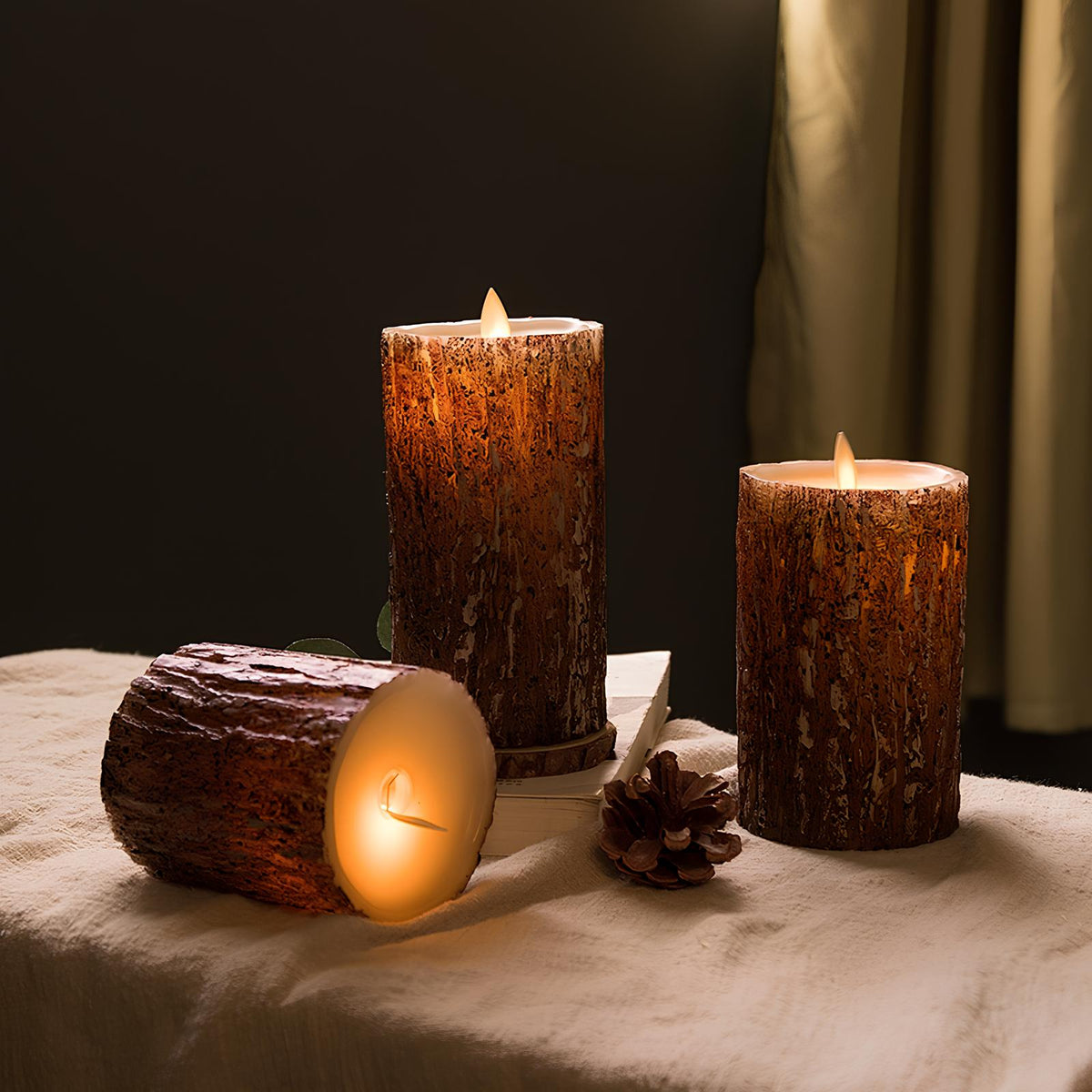 Flameless LED Block Candles ABS 5-Piece Set, 10-20 cm | Realistic Flicker Effect | Battery-Powered, No Open Flame 12