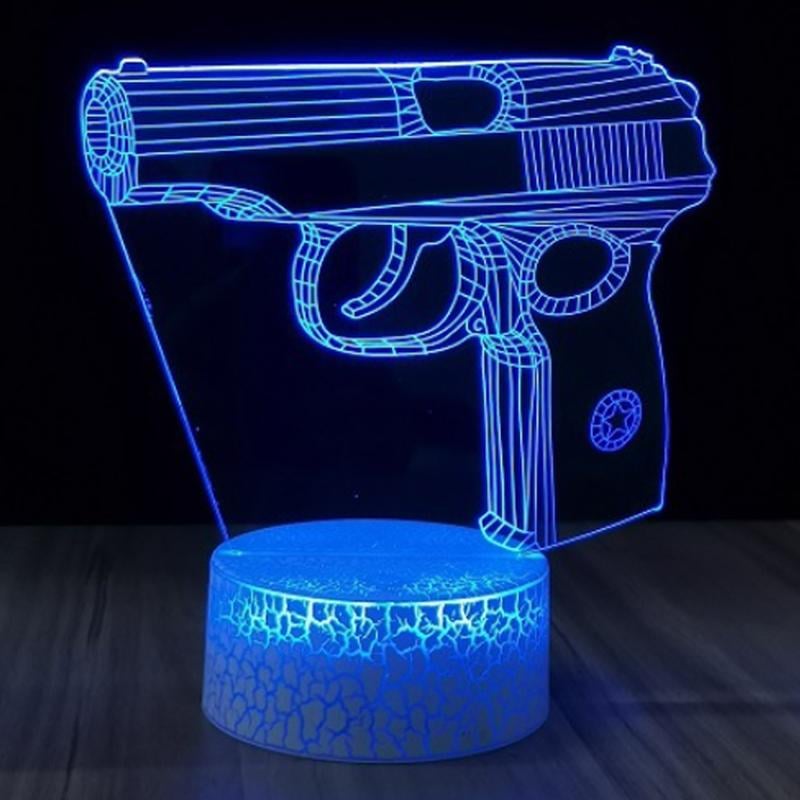 3D Illusion Night Light Acrylic | Touch & Remote Control with 7-16 Colour Modes | Dimmable USB or Battery Powered Lamp 3