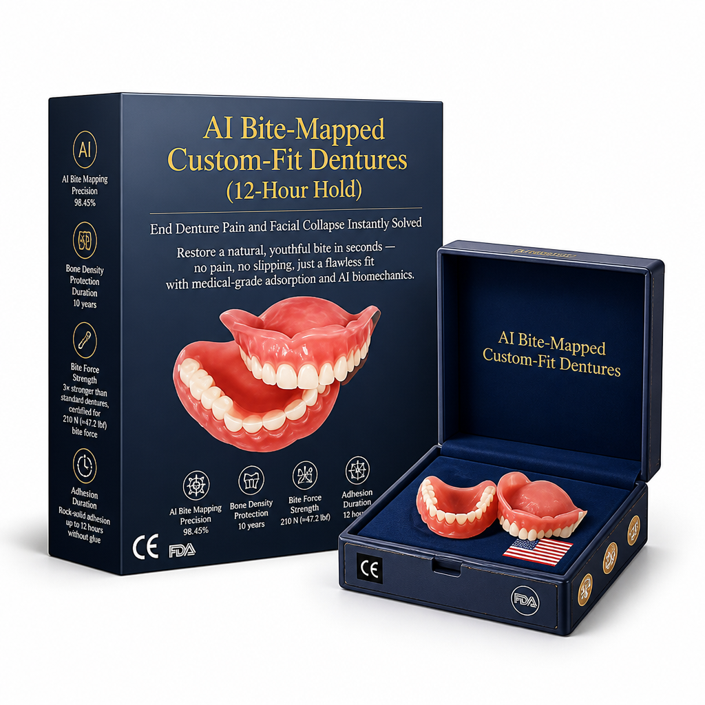 AI Bite-Mapped Custom-Fit Dentures | AI Bite Mapping & 210N Bite Force | 12-Hour Glue-Free Hold, No Sores or Slipping 5
