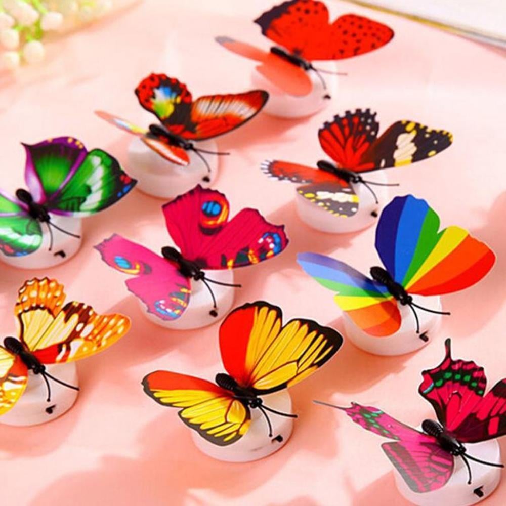 LED Butterfly Wall Stickers | Battery-Powered 9-Piece Set with Strong Adhesive Backing | Removable Décor Lighting for Any Room 8