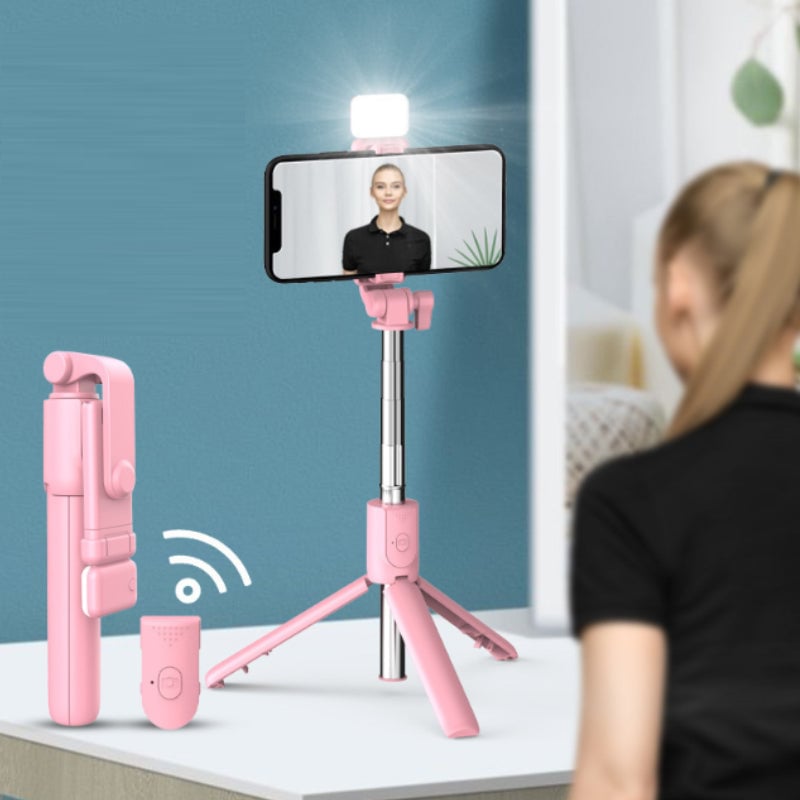 Selfie Stick Tripod Bluetooth Extendable Stainless Steel with Fill Light 23