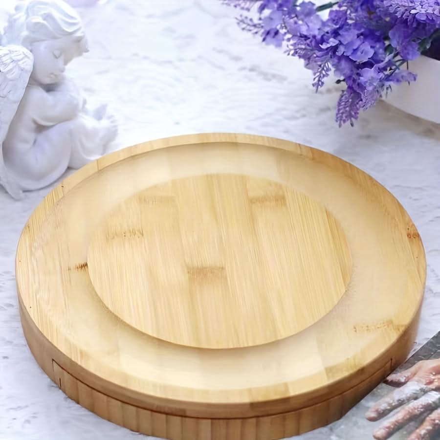 Bamboo Cheese Board Set with Drawer | Built-In Cutlery and Serving Tools | Portable Design for Parties and Picnics 7
