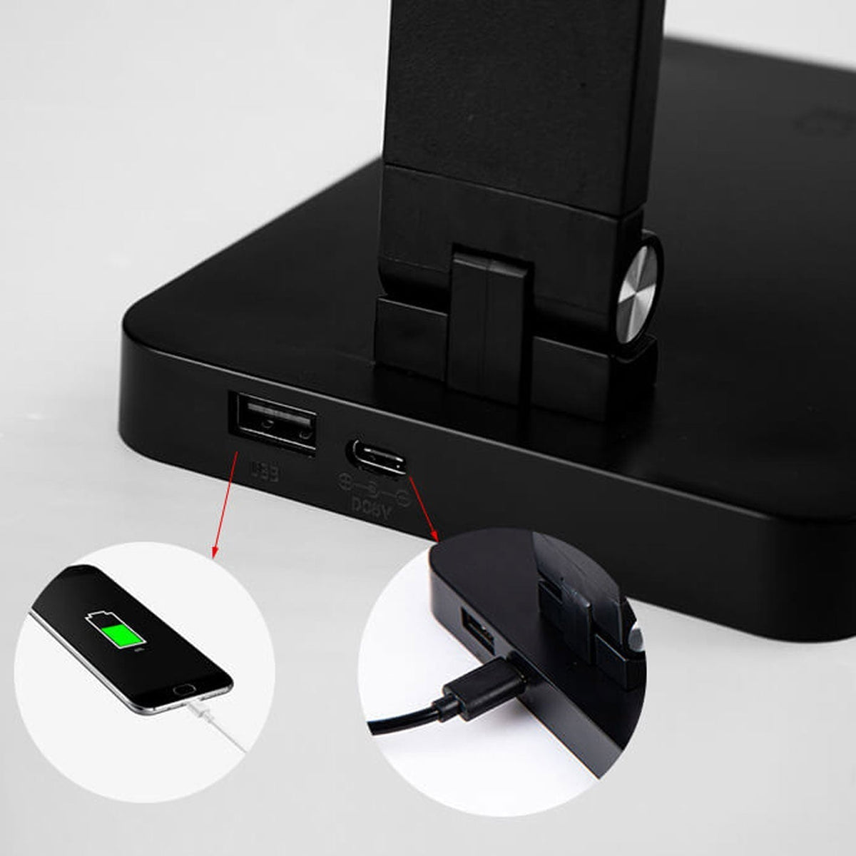 Foldable LED Desk Lamp Aluminium | Touch Dimmer, USB Powered | Adjustable Folding Arm, 700 Lumens, Black or White 10