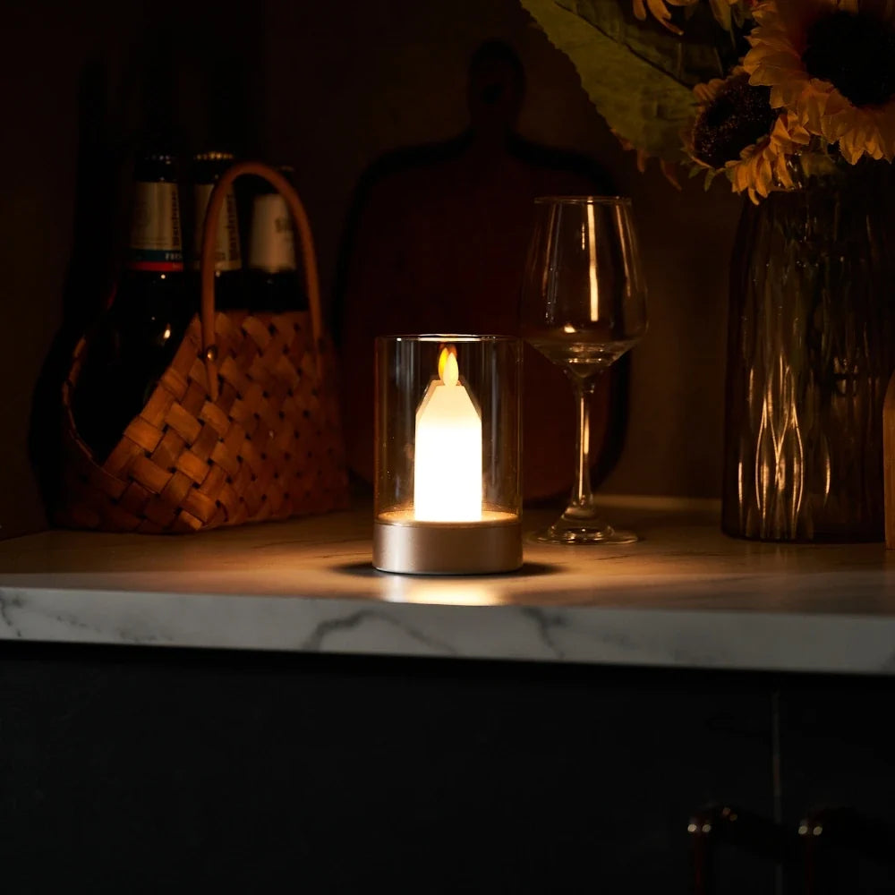 Flameless LED Candle Lamp 8.6 x 13 cm | Warm White Flicker, Hand Gesture Control | USB Rechargeable, No Flame or Smoke 3