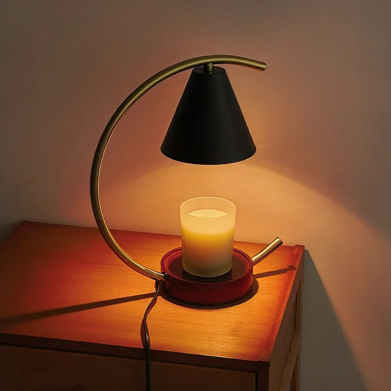 Wax Warmer Lamp Wood and Iron | Dimmable Light with Timer Function | Flameless Fragrance Diffuser for Home Decor 8