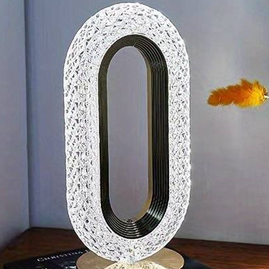 Crystal-Effect Table Lamp, Metal Base, 26 cm | Patterned Faceted Design | Rechargeable USB-C, Touch Dimmable, 3 Colour Modes 17