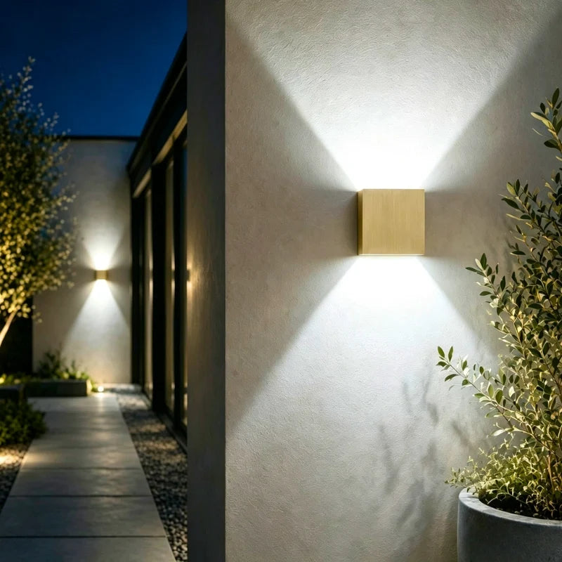 Adjustable Wall Light Aluminium 10 x 10 cm | Hardwired or USB Rechargeable, 4 Colours | 100° Tilt, Waterproof Outdoor Use 9