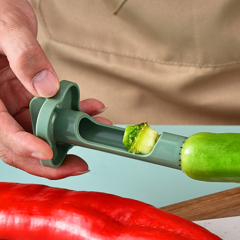 2-in-1 Pepper Corer ABS Plastic | Finger-Friendly Core Remover | Removes Seeds From Peppers, Tomatoes & Cucumbers 5