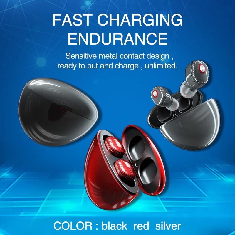 Wireless Bluetooth Earphones 5.1 | 8 mm Speaker Driver & 10 m Transmission Range | 300 mAh Charging Case, Sweatproof Design 12