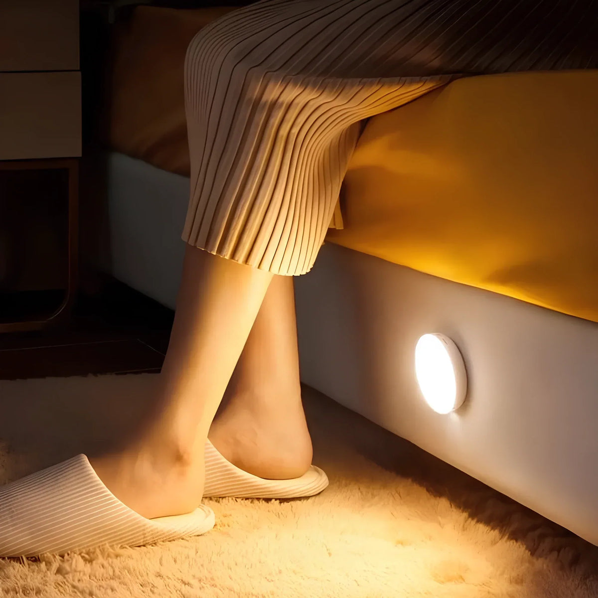 Motion Sensor Night Light | Auto On/Off Detection, 8 cm Diameter | USB or Battery Powered, Tool-Free, 2/4/8 Pack 2
