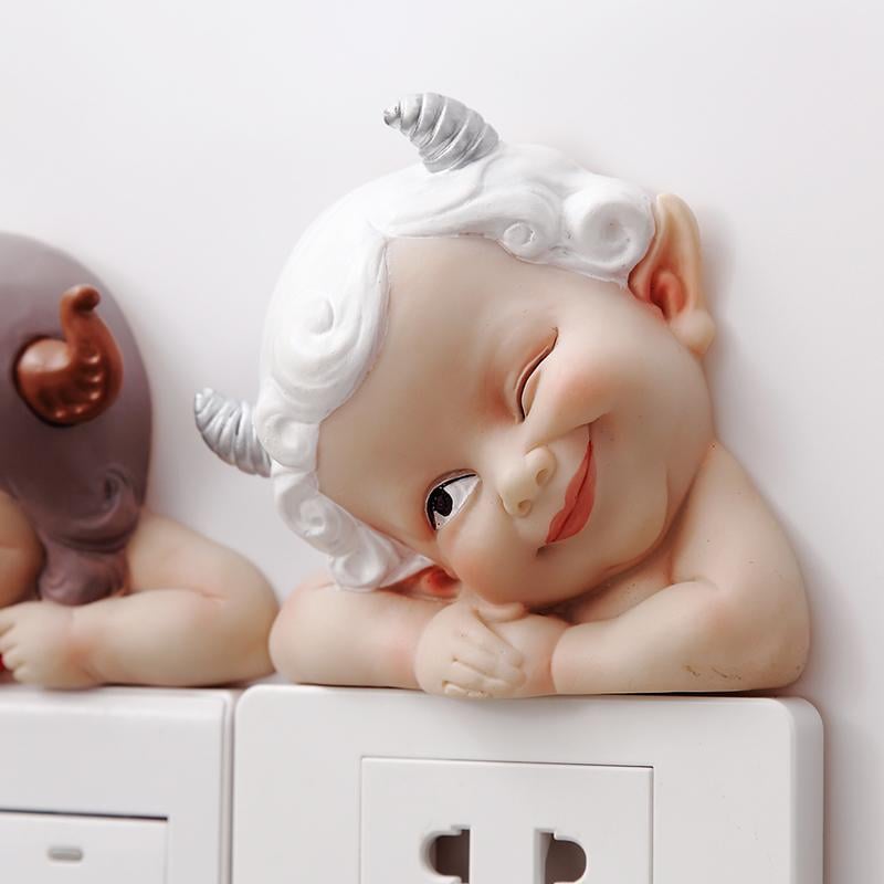 3D Resin Switch Sticker | Lifelike Cow Goat Deer Unicorn Design | Removable Reusable Wall and Window Decor No Residue 7