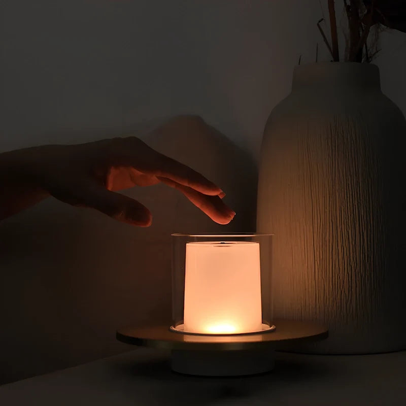 Candle Lamp Steel 16 x 10 cm | Gesture-Control Dimming | Cordless Rechargeable, Gold or Silver, 10-18 Hour Battery 10