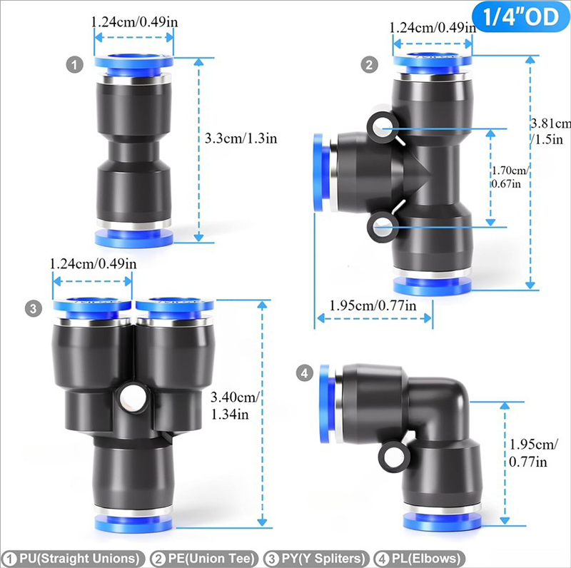 Air Tool Connector Set Pneumatic Rotatable with Push-to-Connect Lock 9