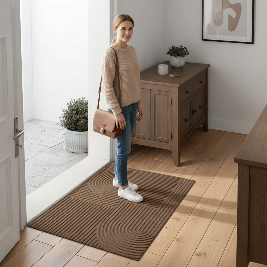 Absorbent And Washable Mat | Ribbed Arch Pattern Doormat