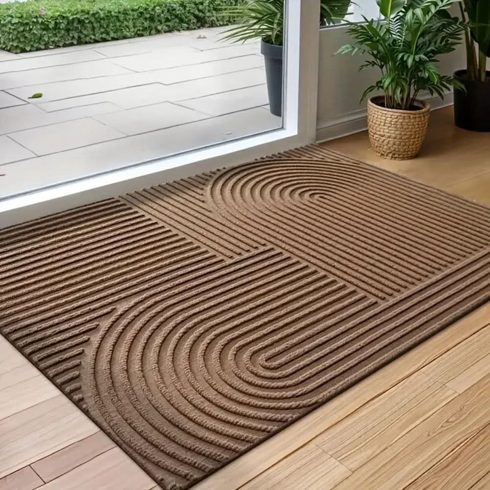 Absorbent And Washable Mat | Ribbed Arch Pattern Doormat