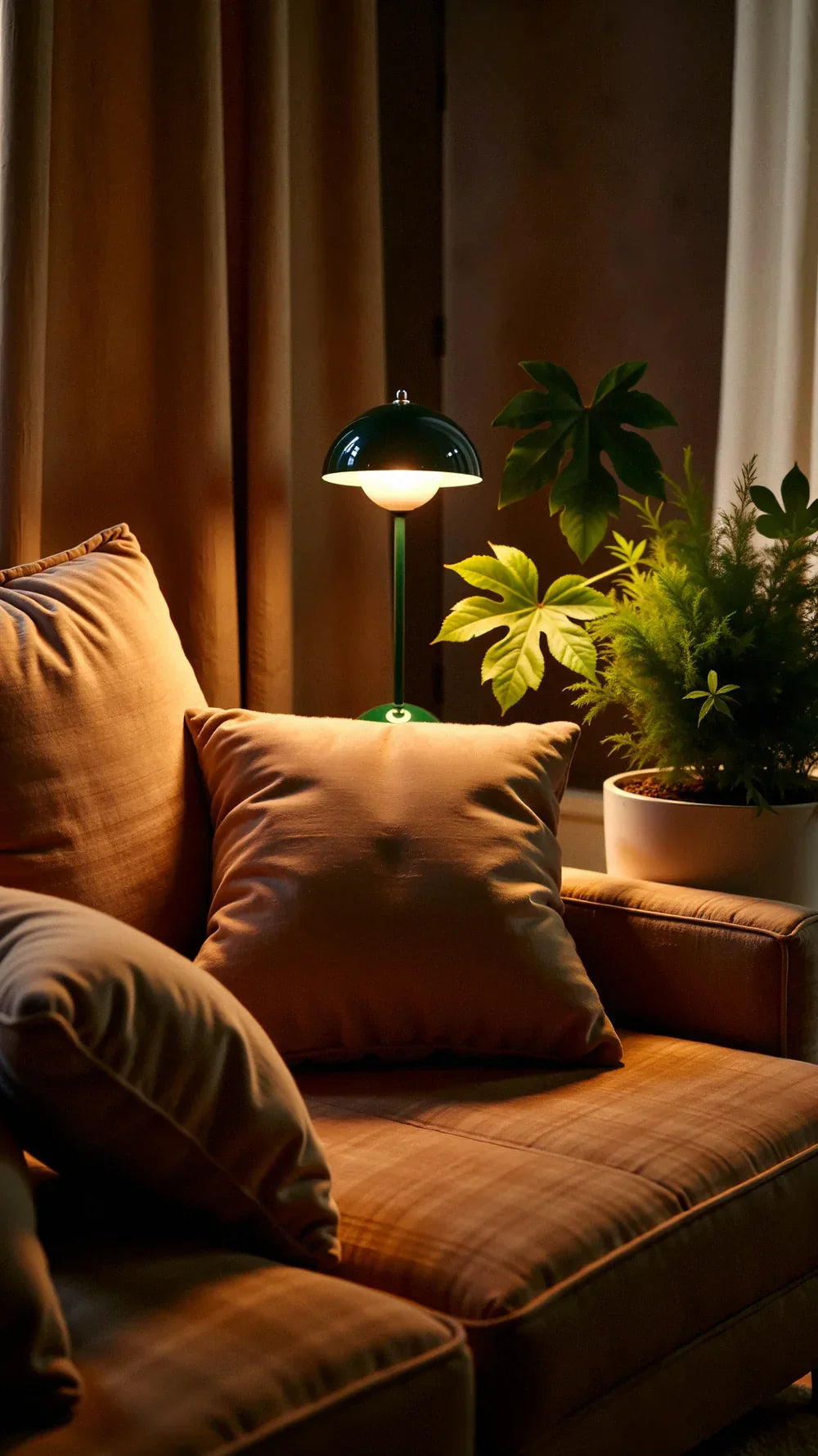 Wireless Table Lamp | Domed Shade, Inner Sphere Diffuser