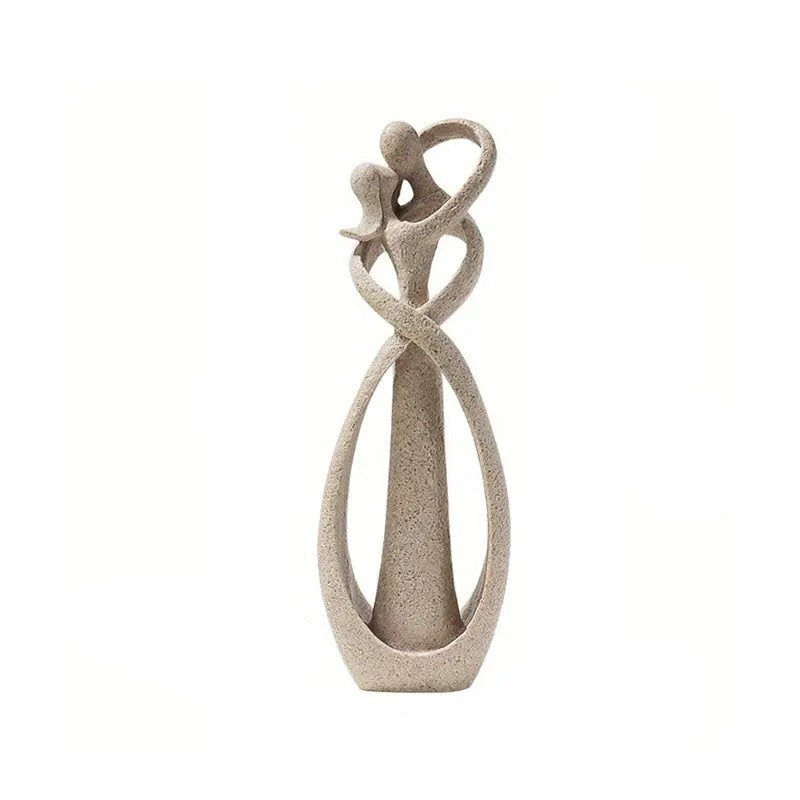 Abstract Figurine | Interlocking Couple, Textured Finish