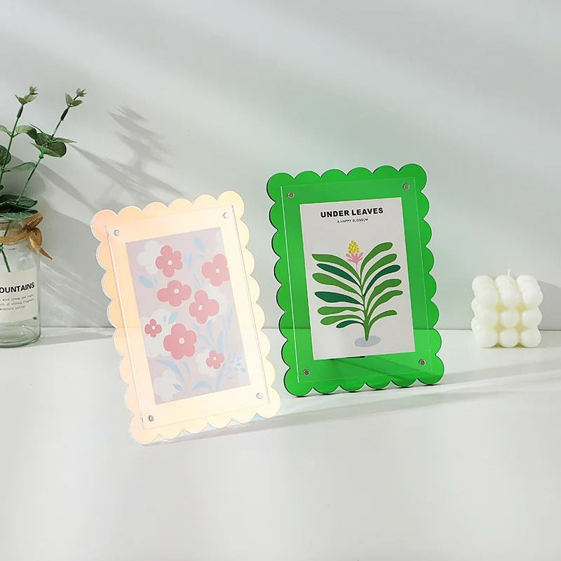 Acrylic Photo Frame 20x15 cm (7.9 × 5.9 in) - Vibrant Color Border for Stylish Display