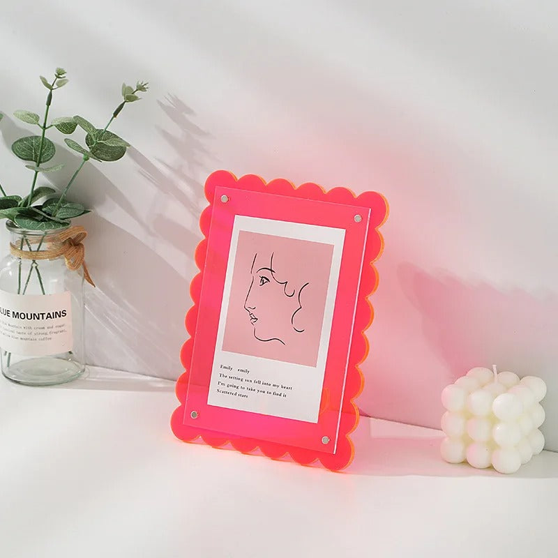 Acrylic Photo Frame 20x15 cm (7.9 × 5.9 in) - Vibrant Color Border for Stylish Display