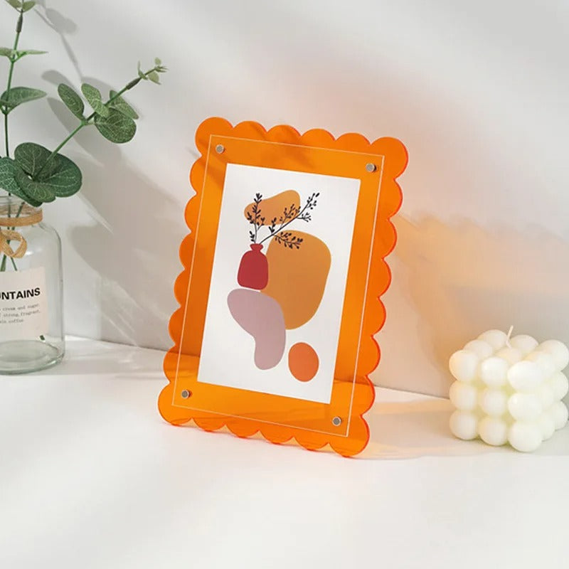 Acrylic Photo Frame 20x15 cm (7.9 × 5.9 in) - Vibrant Color Border for Stylish Display