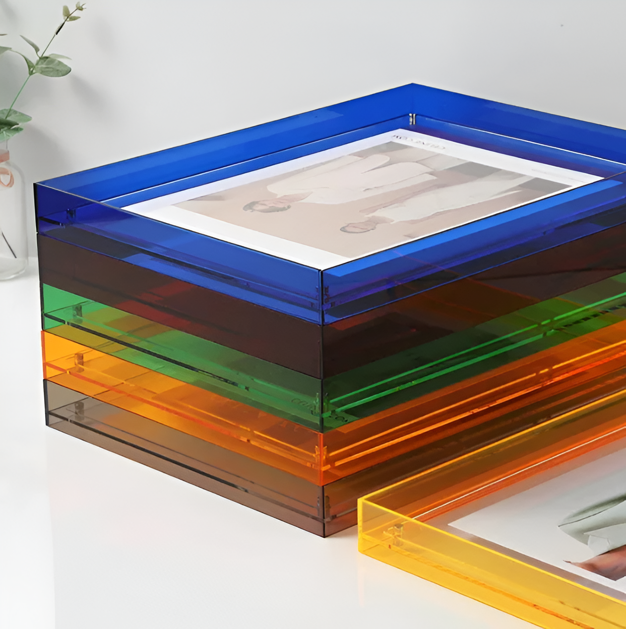Acrylic Photo Frame | Colourful Transparent Desk Display