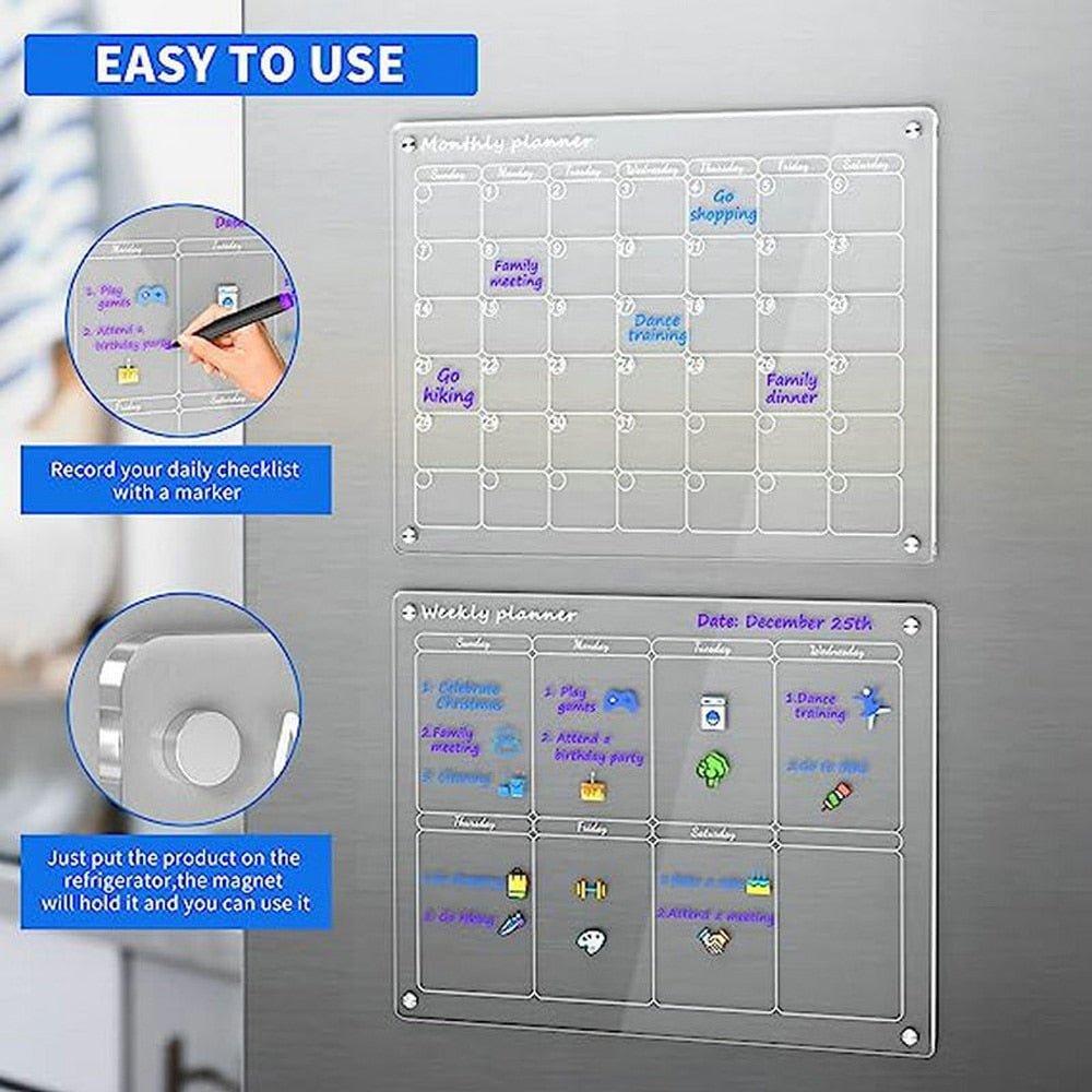 Acrylic Magnetic Fridge Calendar 1