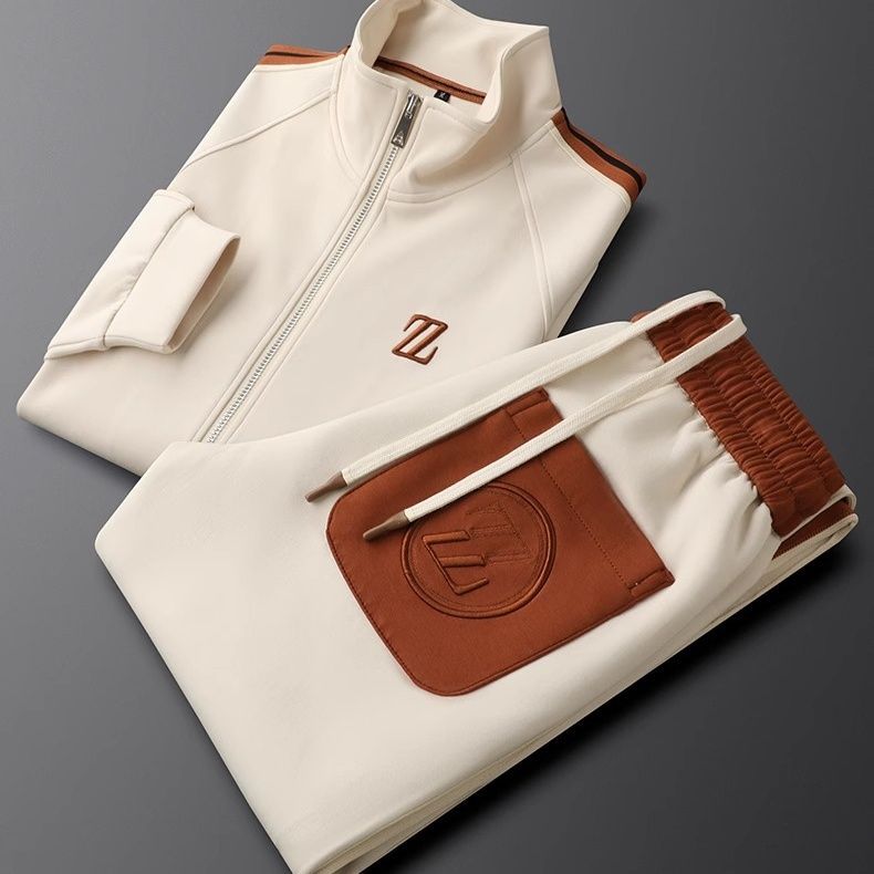 ActiveWear | Men's Tracksuit - Zip Jacket & Joggers Set, Slim Fit 7
