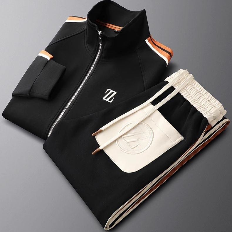 ActiveWear | Men's Tracksuit - Zip Jacket & Joggers Set, Slim Fit 9