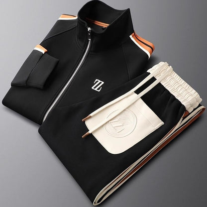 ActiveWear | Men's Tracksuit - Zip Jacket & Joggers Set, Slim Fit 9