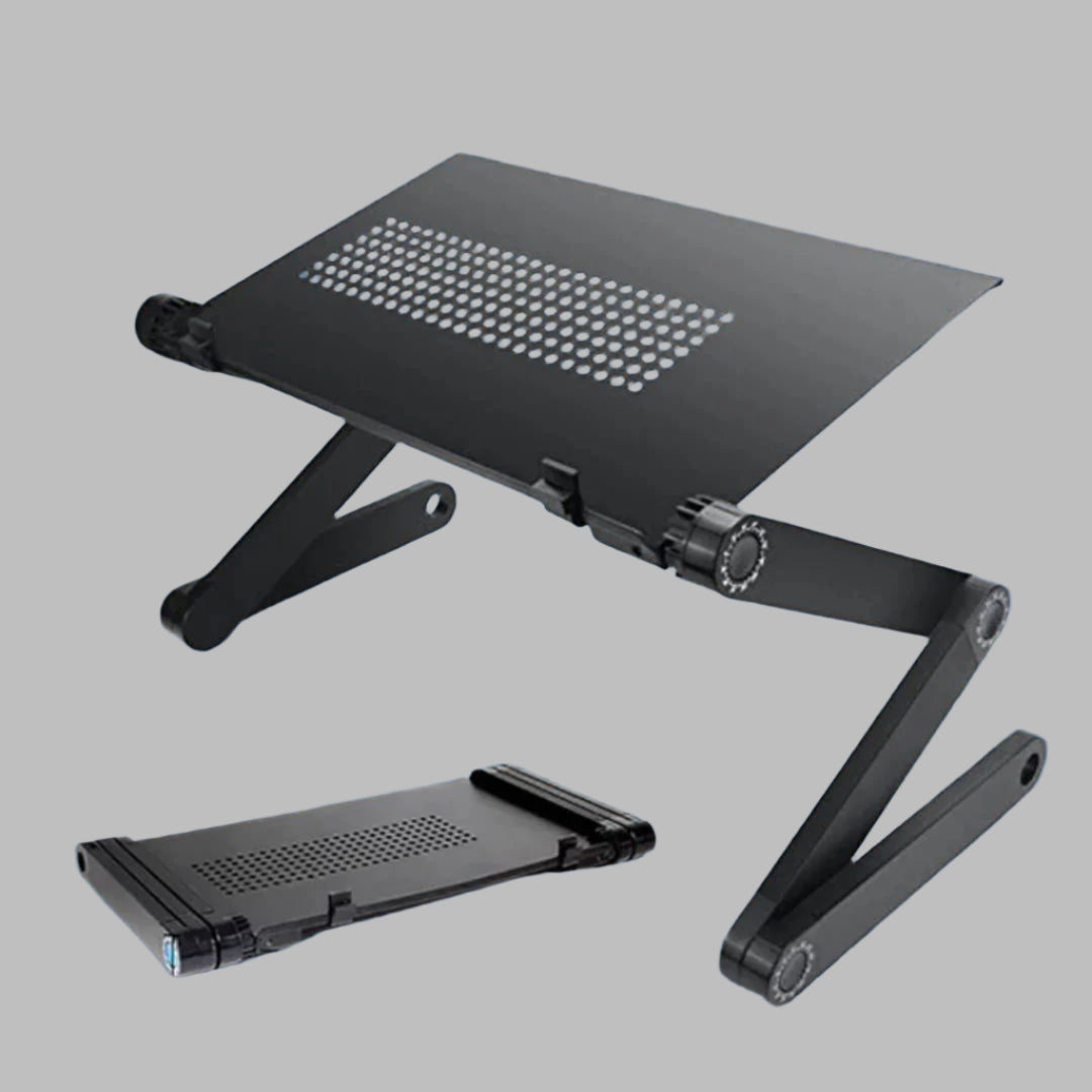 Adjustable Laptop Stand Aluminium Alloy | Cooling Vents & Foldable Design | Height & Angle Control for Desk, Bed, Sofa