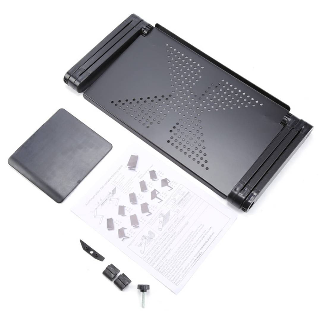 Adjustable Laptop Stand Aluminium Alloy | Cooling Vents & Foldable Design | Height & Angle Control for Desk, Bed, Sofa