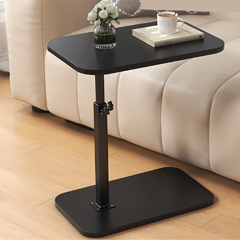 Adjustable Side Table | Modern Wood & Metal C-Shape Design