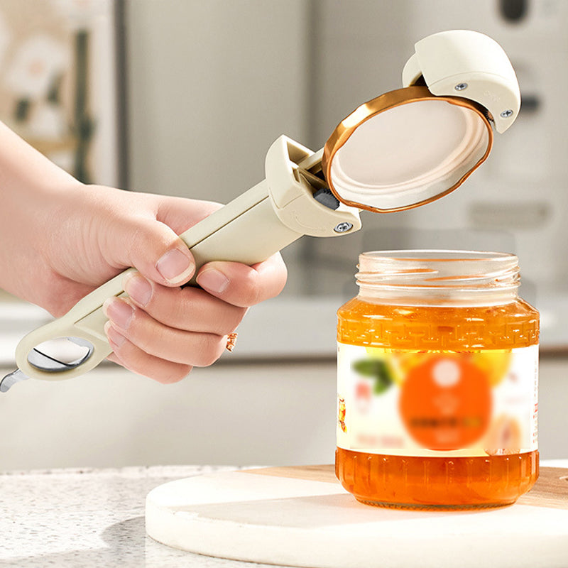 Adjustable Stainless Steel Jar and Bottle Opener | Fits Lids 2.5 to 9.5 cm | Serrated Grip Prevents Hand Strain