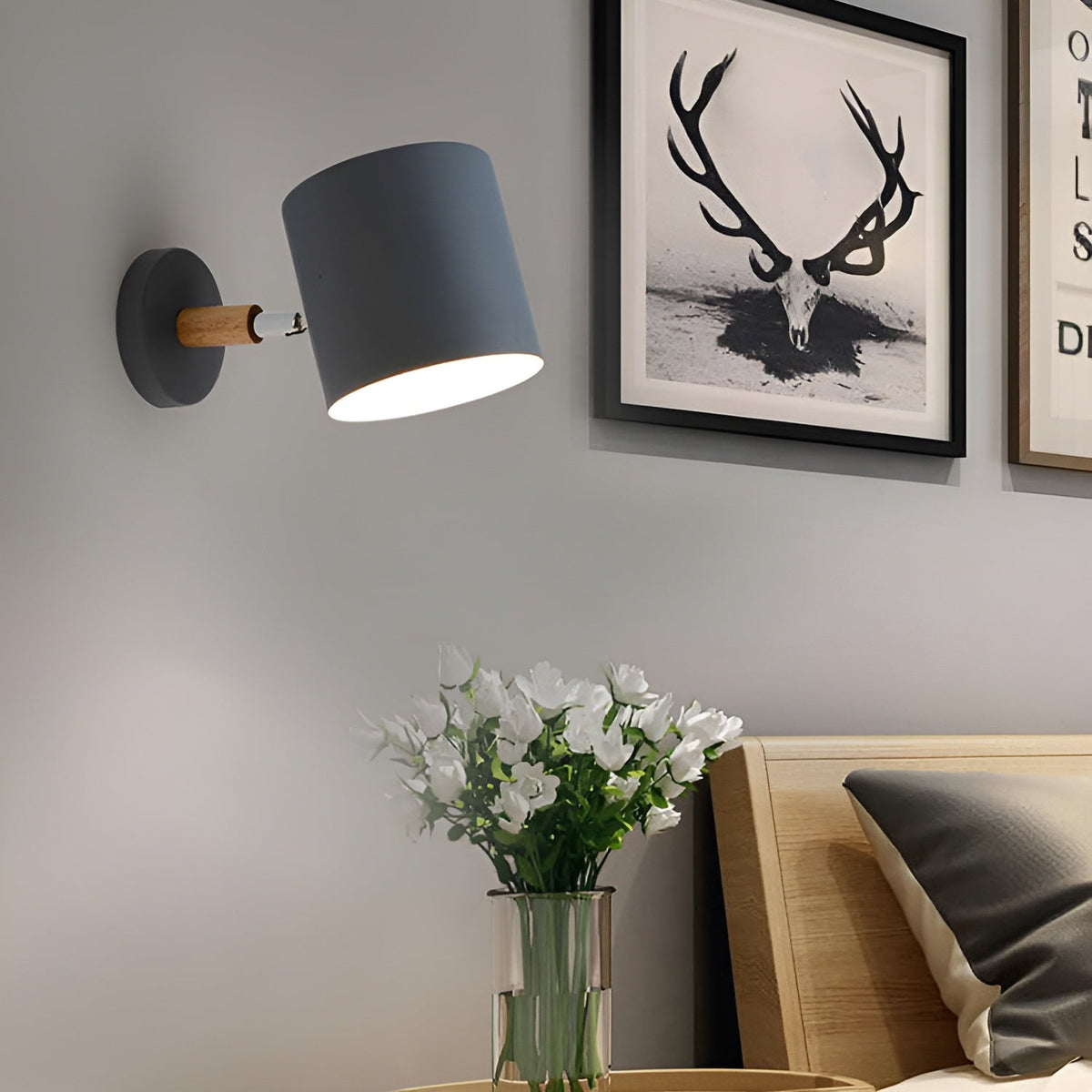 Adjustable Wall Lights | Tilting Drum Shade, Short Arm