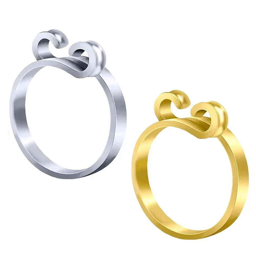 Adjustable Yarn Tension Ring | Ergonomic Thread Guide for Knitting & Crochet | Reduces Hand Fatigue, Set of 2 Rings