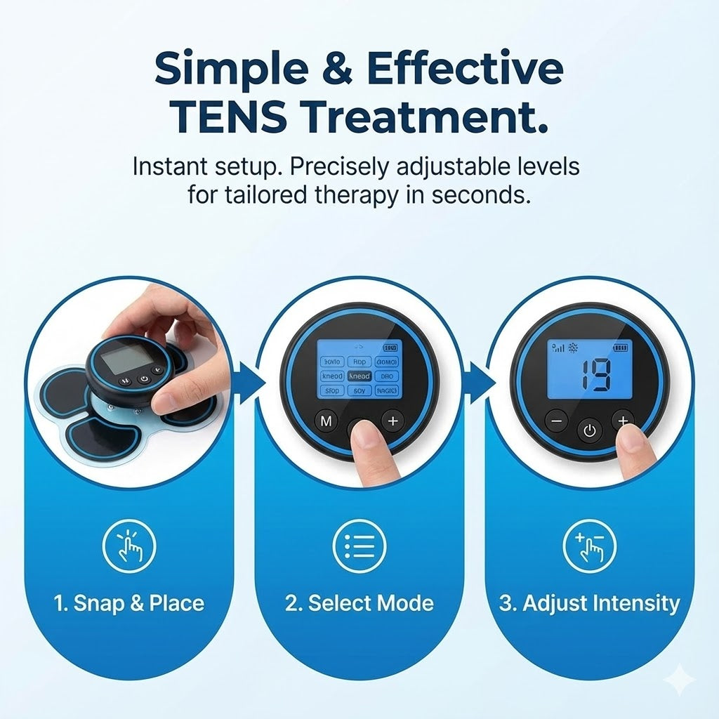 Advanced Wireless TENS Machine – Smart Drug-Free Pain Relief Device – 19 Intensity Levels & 8 Modes – Compact, Rechargeable & Effective Body Treatment 6