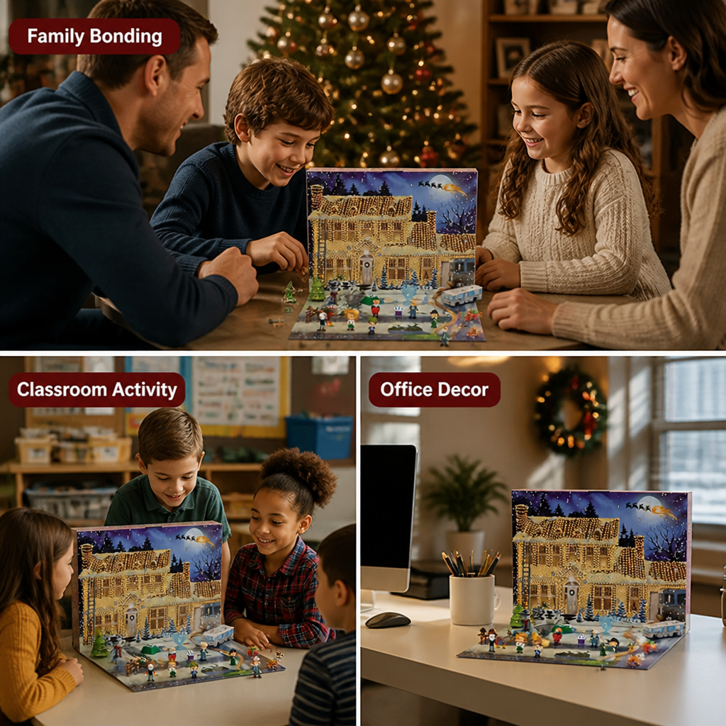 Advent Countdown Calendar 24 Doors | Collectible Festive Figures | Daily Holiday Surprises for the Whole Family