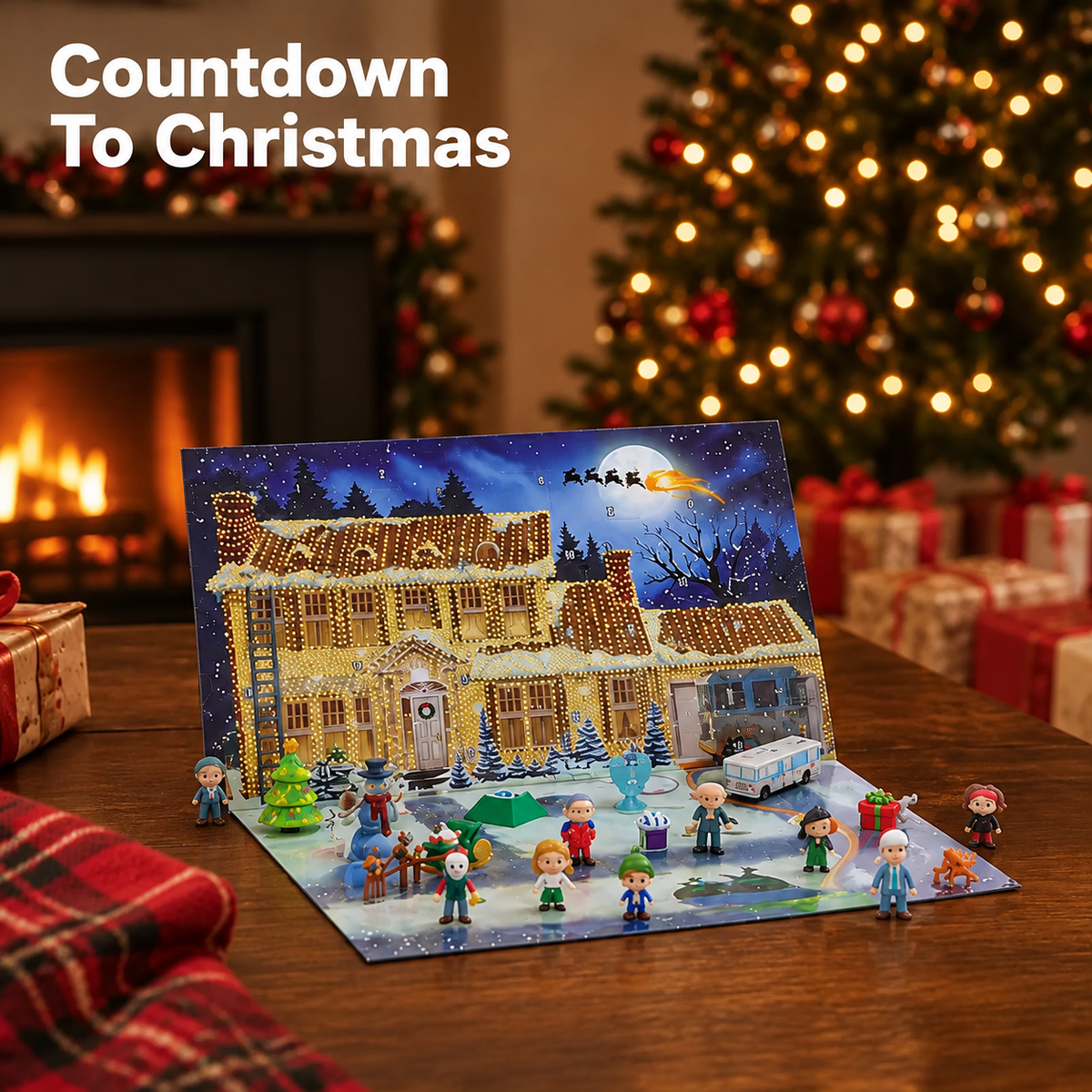 Advent Countdown Calendar 24 Doors | Collectible Festive Figures | Daily Holiday Surprises for the Whole Family