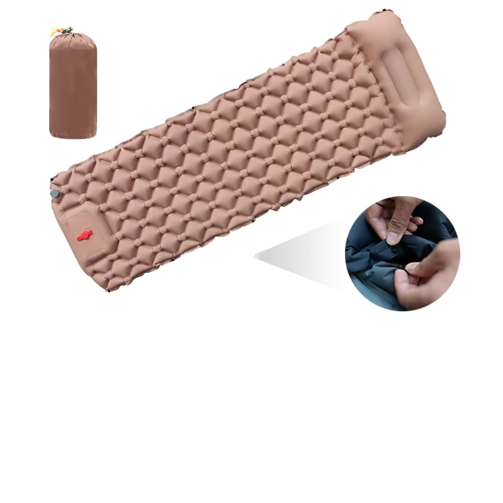AdventureGear | Self Inflating Camping Sleeping Pad with Built-In Pillow - Lightweight Design